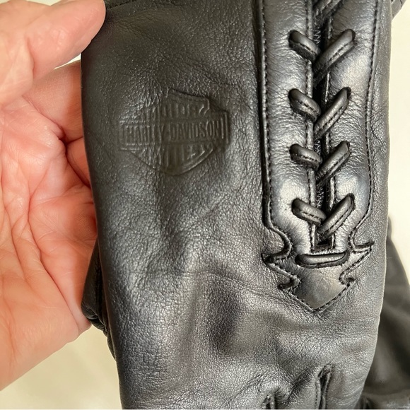 Harley-Davidson Accessories - Harley Davidson Womens Riding Gloves Leather Size Medium Pull On Lace up